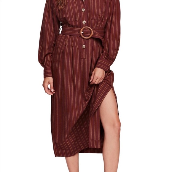 Free People Audrey stripe button-down dress Xs NWT - Picture 7 of 9